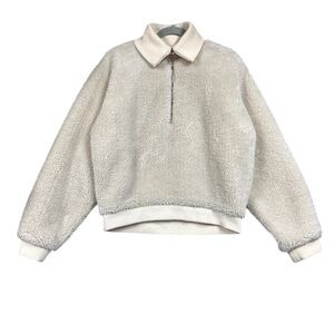 Lovers + Friends Fleece Popover Sweater Size M Cream